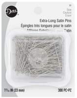 Extra-Long Satin Pins, Nickel